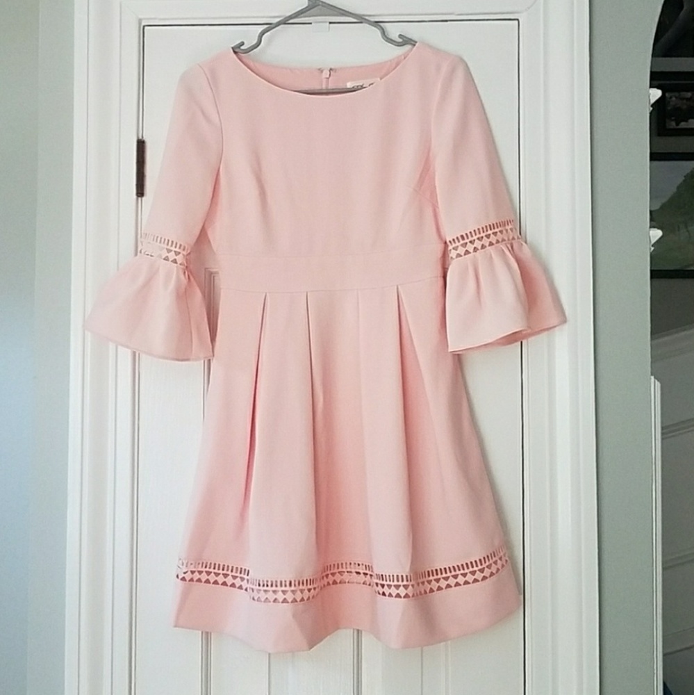 Eliza J Pink Bell Sleeve Dress With Cutouts 2P